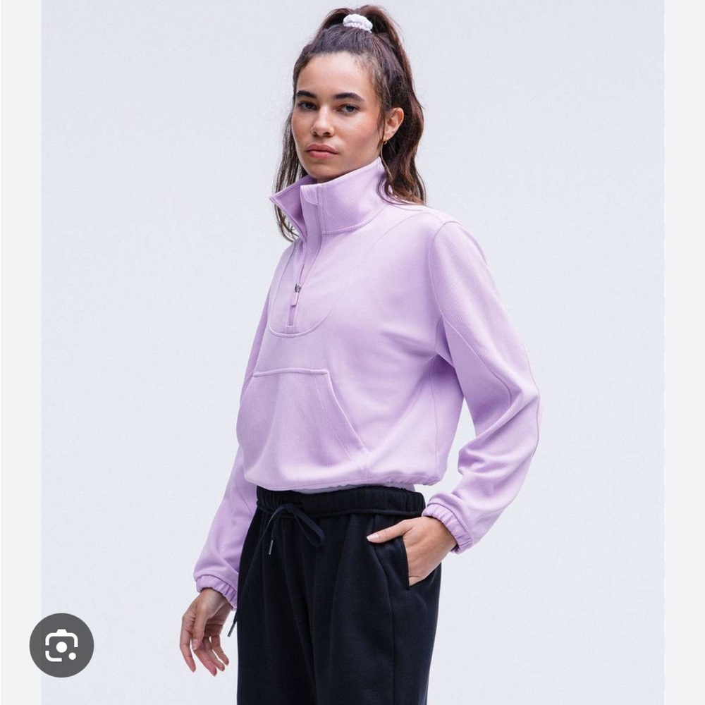 Lululemon Brushed Softstreme Ribbed Half Zip Lilac Ether Size 4